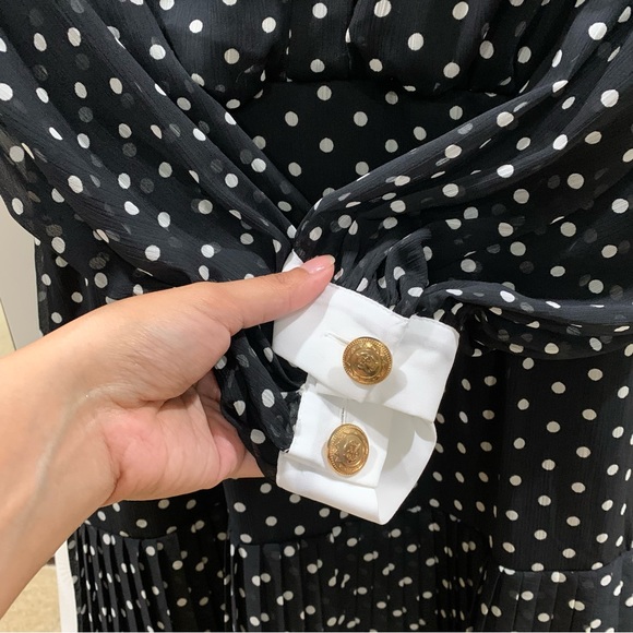 Zara black & white polka dot dress Small EUC - Picture 4 of 9